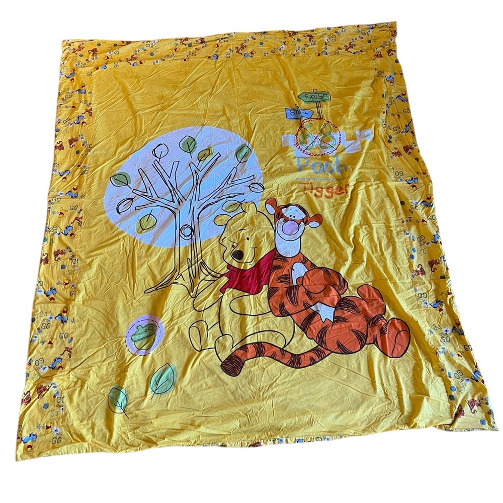 DISNEY Winnie The Pooh / Tigger Duvet Quilt Cover Racing Theme “Go!” Double Bed